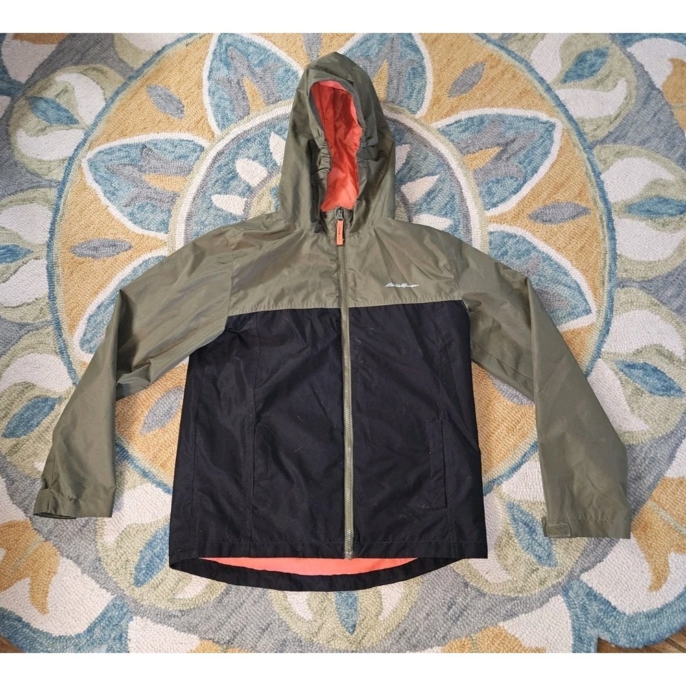 EDDIE BAUER Boys L 16 3 in 1 Lone Peak Waterproof Windbreaker Olive & Black